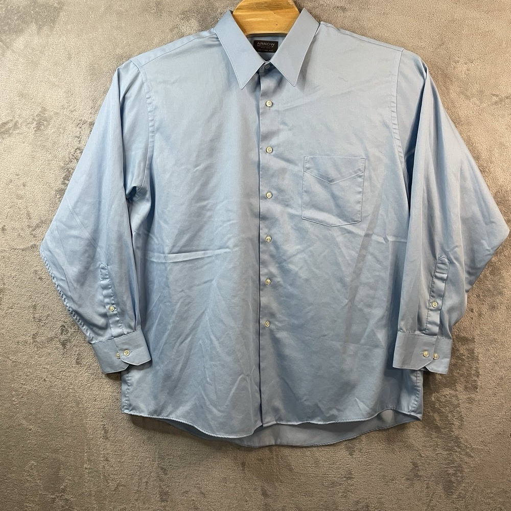 Arrow Dress Shirt - Mens 18 34/35 XXL - Light Blue Button Down Shirt USA -1851